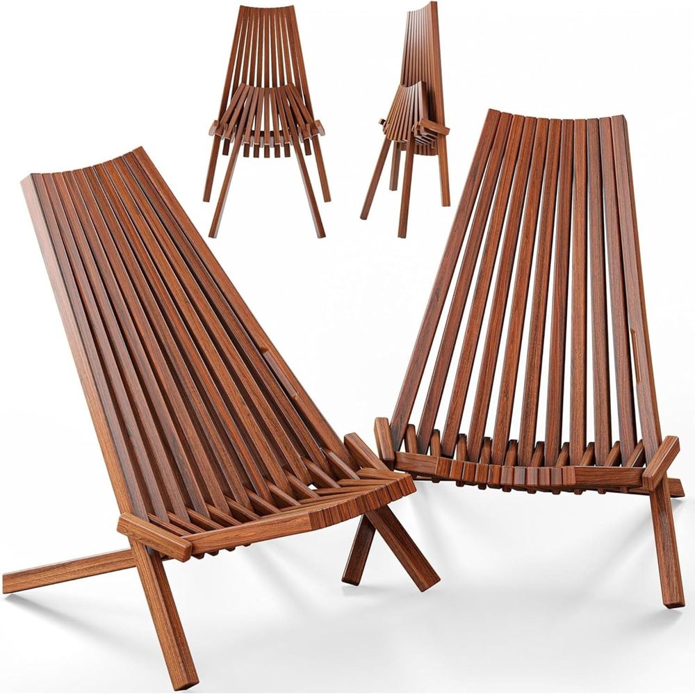Outdoor Furniture Diy - 2개 세트 접이식 나무 타마랙 의자,