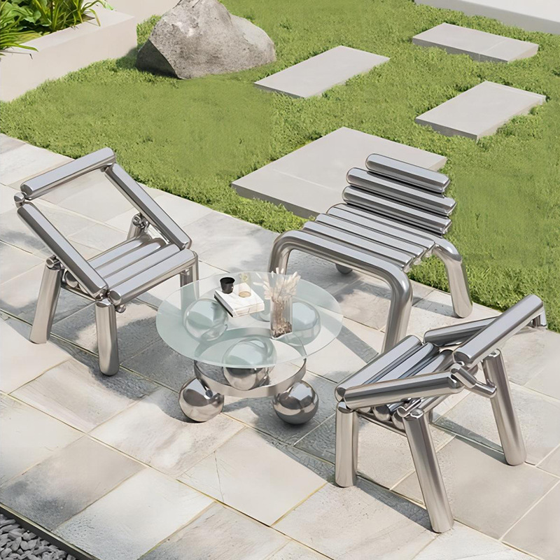 Outdoor Furniture Metal Chairs - 스테인레스 스틸 의자 라이트 럭셔리 크리에이티브