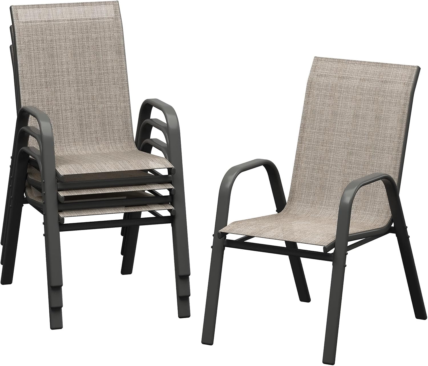 Outdoor Furniture Metal Chairs - 파티오 식사용 의자 4개 세트, 팔걸이가