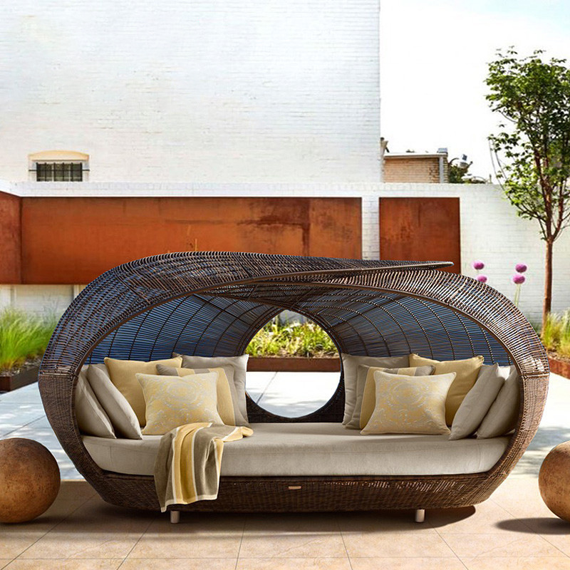 야외용 고품질 반원형 라탄 데이베드 위커 파티오 가구  - Outdoor Daybed Furniture 리뷰 및 가격