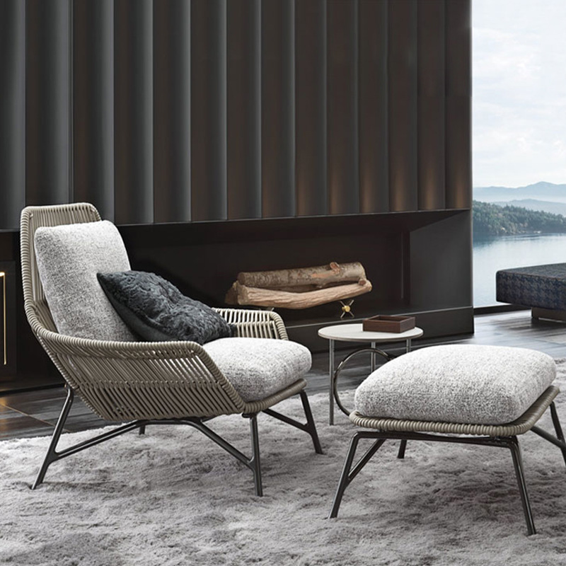 로프 디자인 금속 프레임 방수 의자 긴 석재 테이블 및 - Outdoor Furniture Metal Chairs 리뷰 및 가격