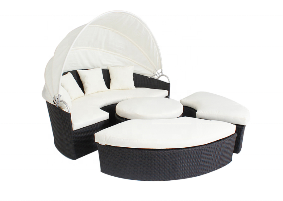 파티오 섹셔널 원형 데이베드 라탄 야외 소파 세트, 접 - Outdoor Daybed Furniture 리뷰 및 가격