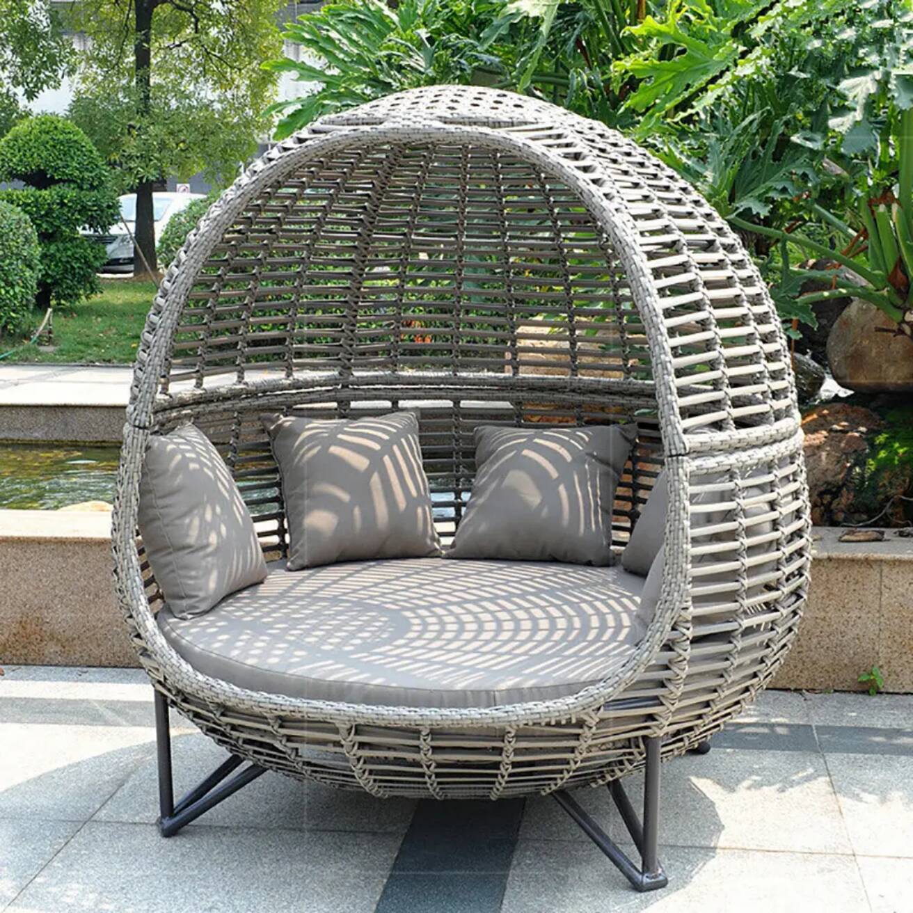 북유럽 스타일 파티오 캐노피 데이베드 야외 라운지 의자 - Outdoor Daybed Furniture 리뷰 및 가격
