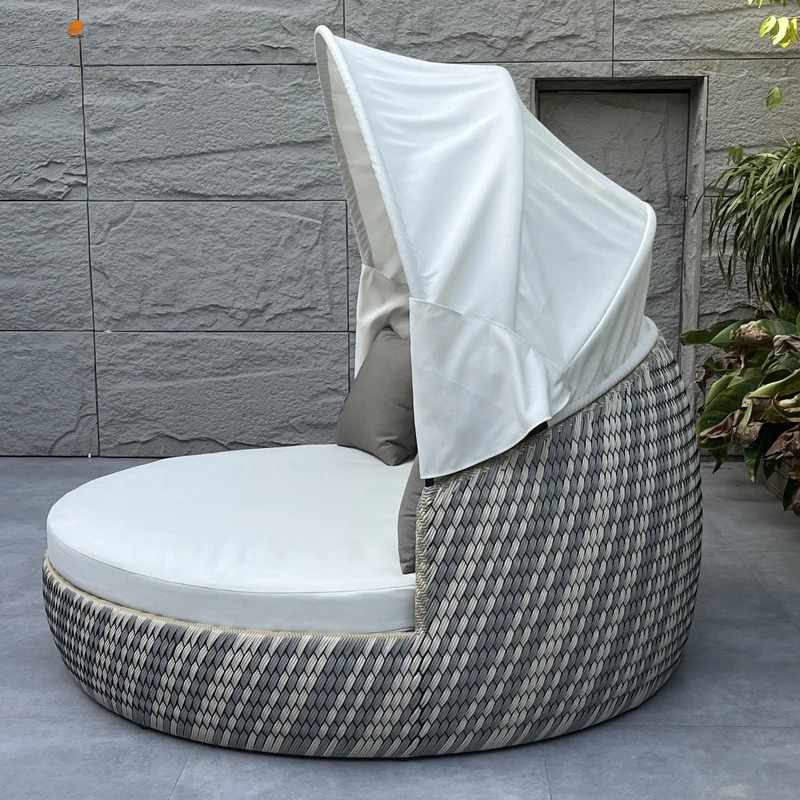 데이베드, 자외선 차단 녹 방지 원형, 위커 라운지 소 - Outdoor Daybed Furniture 리뷰 및 가격