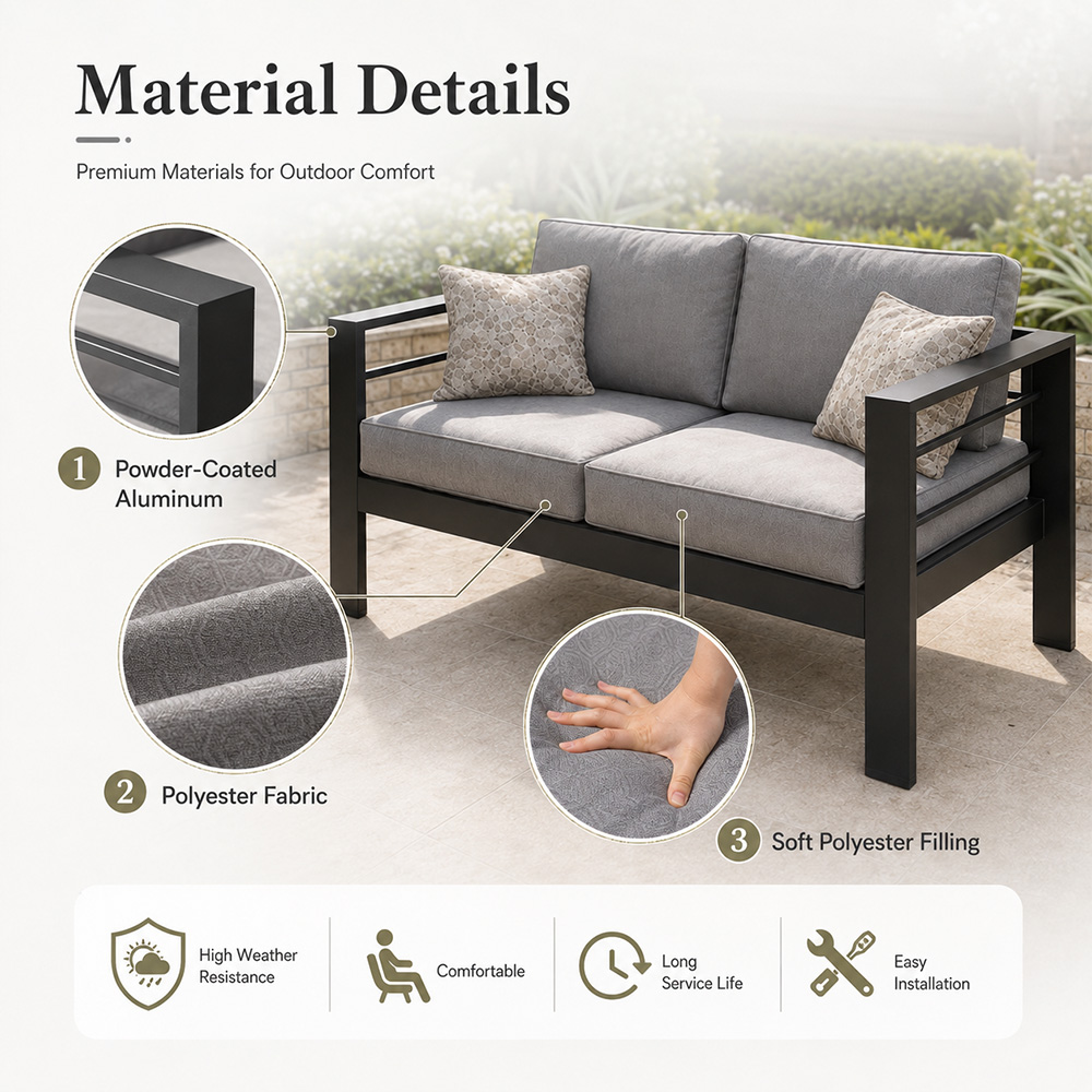 현대적인 고급 알루미늄 야외 파티오 소파 정원 가구 세 - Outdoor Furniture Luxury 리뷰 및 가격