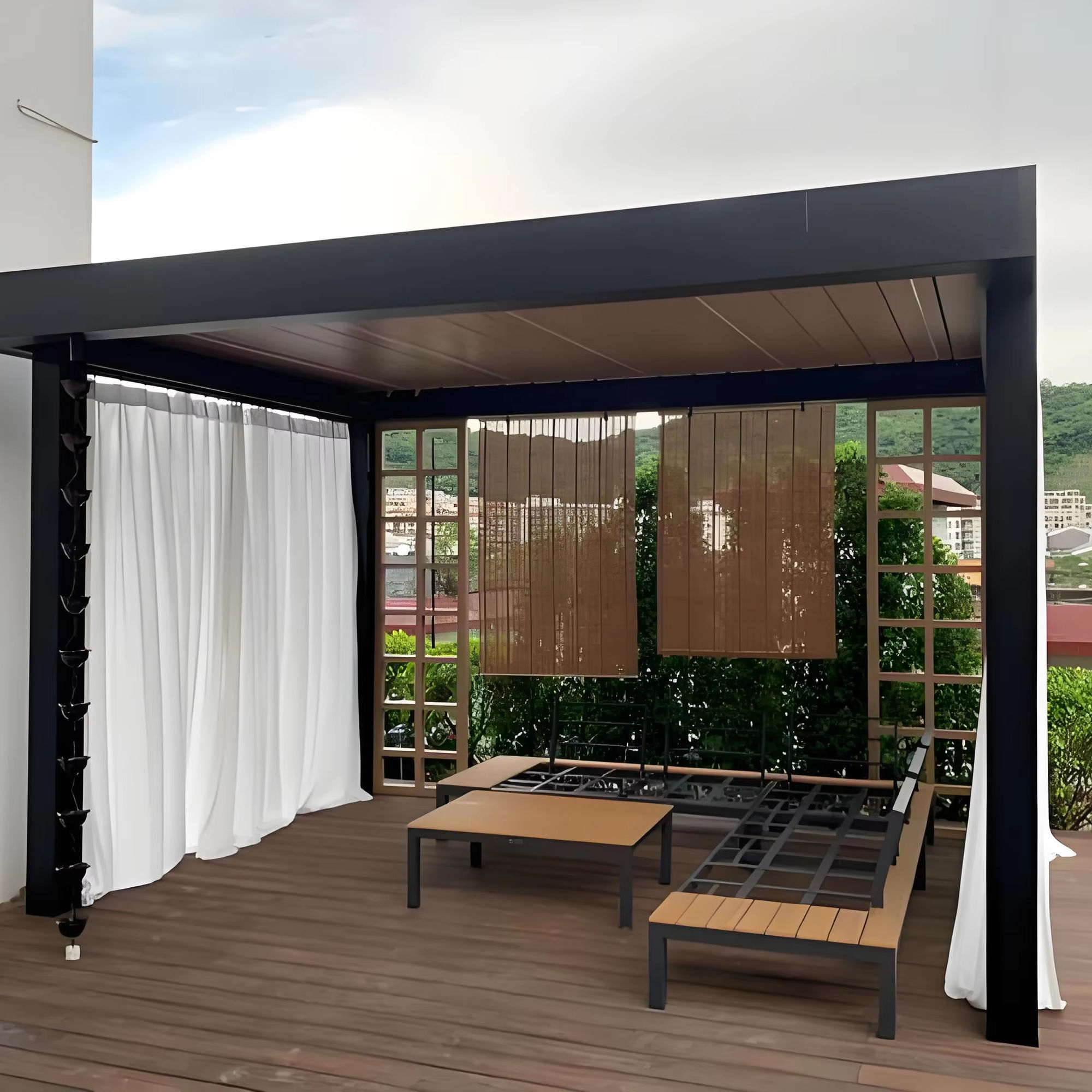 다양한 크기의 알루미늄 합금 직사각형 퍼걸라 레크리에이 - Outdoor Furniture Metal 리뷰 및 가격