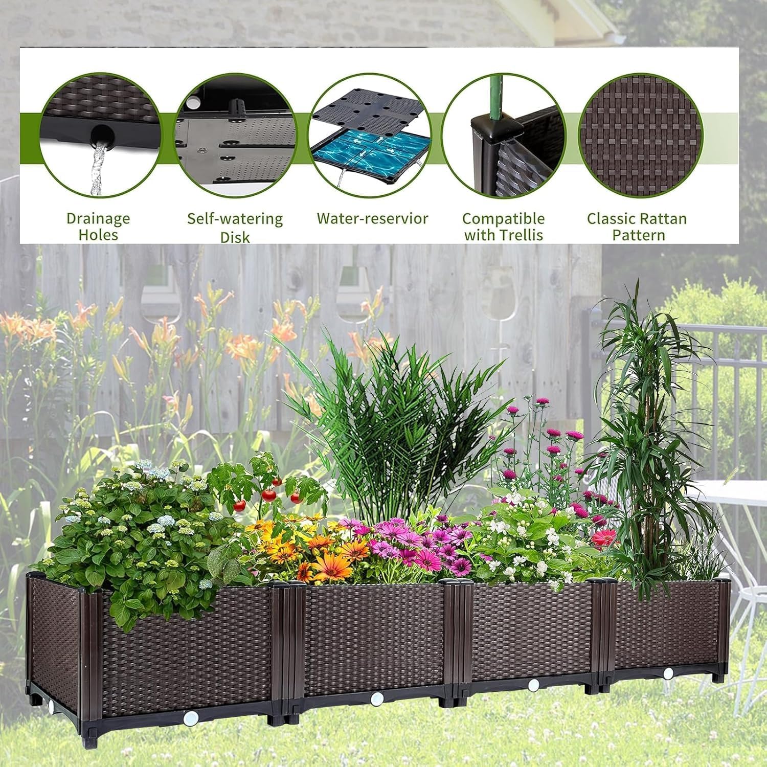 자가 급수식 높이형 정원 화분 – 160cm 대형 플라 - Outdoor Daybed Furniture 리뷰 및 가격